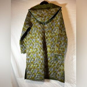 Sahalie Paisley Quilted Long Coat/Jacket 100% Cotton Size L